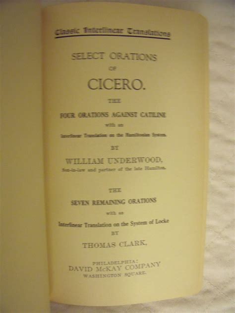 BIBLIO | Select Orations of Cicero by Cicero | Hardcover | 1885 | David McKay Company