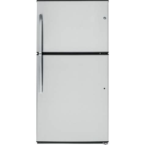 GE 21.2-cu ft Top-Freezer Refrigerator with Ice Maker (Stainless steel ...