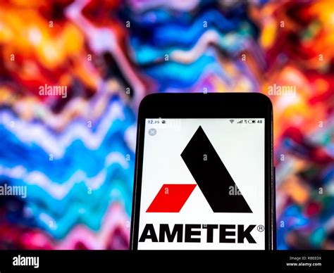 AMETEK, Inc. Manufacturing company logo seen displayed on smart phone ...