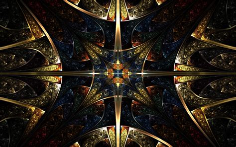 Psychedelic Fractal Symmetry HD Wallpaper