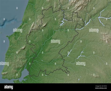 Santarem, district of Portugal. Elevation map colored in wiki style ...