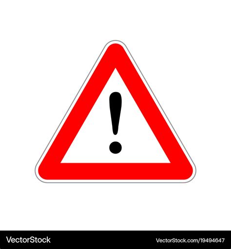 Attention bright red warning sign on white Vector Image