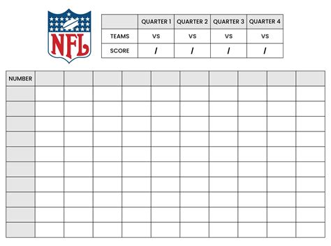 10 Best Printable 100 Square Football Pool Grid for Free at Printablee.com | Football pool ...