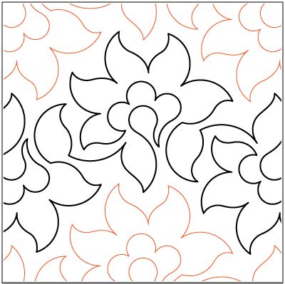 Fresh Flowers- Pantograph Quilting Stitch Patterns, Longarm Quilting ...