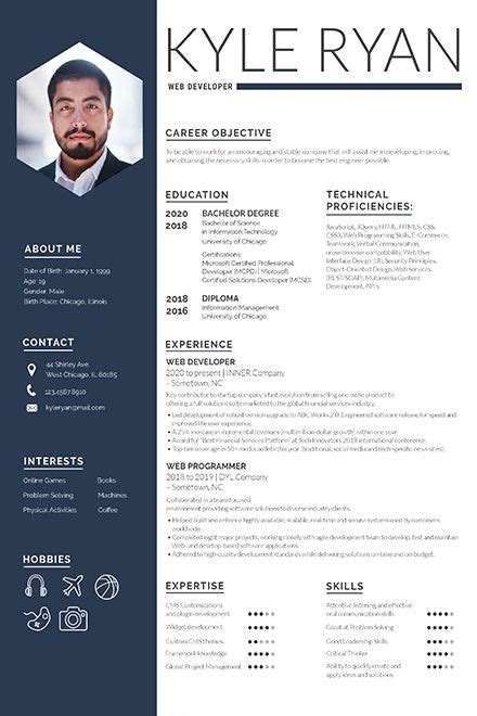 Web Developer Resume Template [Free PSD] - Word, Apple Pages | Template.net | Downloadable ...