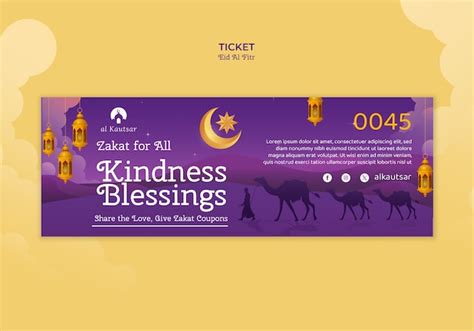 Free PSD | Eid al fitr celebration ticket template