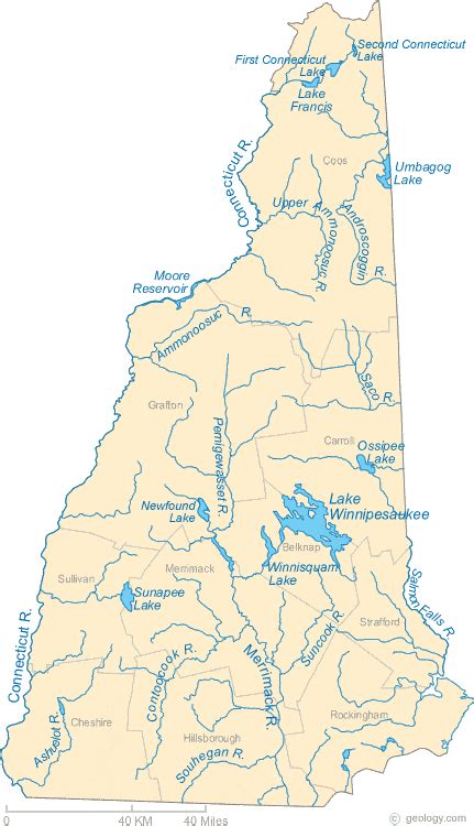 New Hampshire Lakes Region Map - Maping Resources