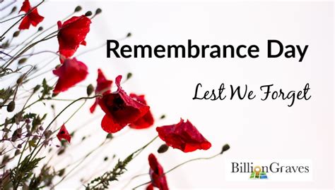 Remembrance Day: Lest We Forget - BillionGraves Blog