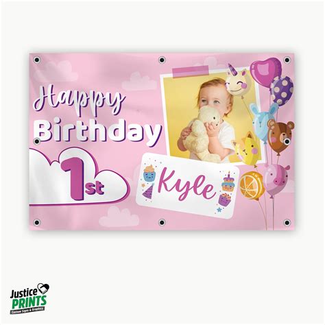 Kids Birthday | Vinyl Banners | "Balloons" Template – JusticePrints