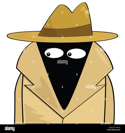 investigate spy detective cartoon suspect private job model design Stock Photo: 142500697 - Alamy