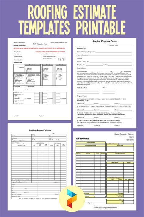 Roofing Estimate Templates - 10 Free PDF Printables | Printablee