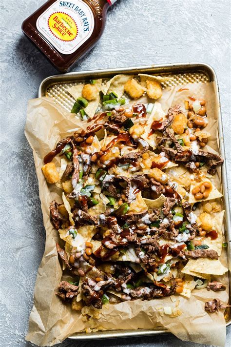 Epic Steak Nachos with Sweet Baby Ray’s BBQ Sauce - Foodness Gracious ...