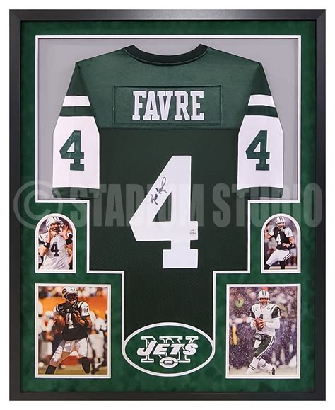 Brett Favre Autographed Framed Jets Green Jersey - The Stadium Studio