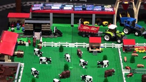 Lego Farm with cow milking machine and horses - YouTube