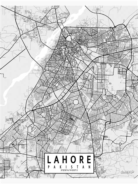 "Lahore City Map of Pakistan - Light" Poster for Sale by deMAP | Redbubble