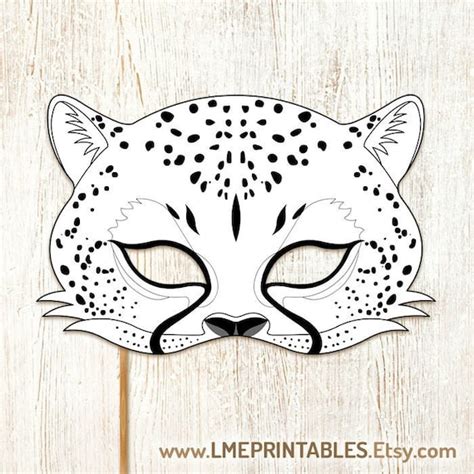 Cheetah Coloring Mask Printable Halloween Animal Costume Masks - Etsy