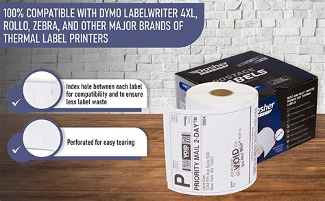 Amazon.com: Dasher Products Shipping Labels Compatible with Dymo LabelWriter 4XL 1744907 4x6 ...