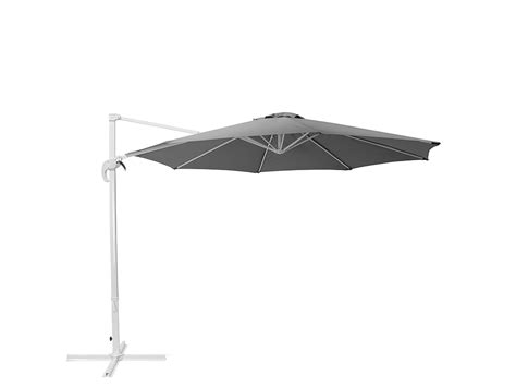 Cantilever Garden Parasol ⌀ 3 m Dark Grey and White SAVONA | Beliani.se