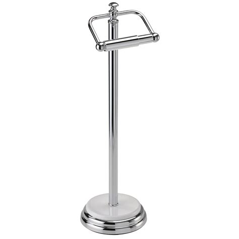 Buy Free Standing Chrome & White "Opera" Toilet Roll Holder 1 | Back2Bath