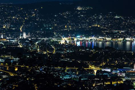 Zurich at night, View from the … – License image – 71062127 lookphotos