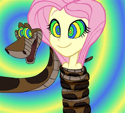 Fluttershy and Kaa by jhilton0907 on DeviantArt