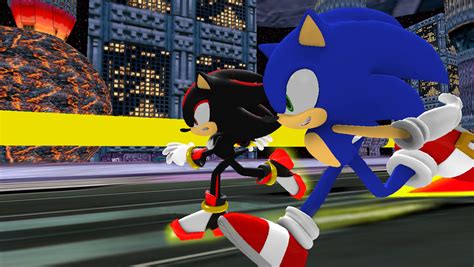 Sonic vs. Shadow by Nictrain123 on DeviantArt