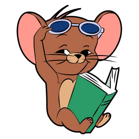 Tom and Jerry Smiling Jerry with Book Sticker