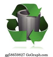 1 Trash Can Inside The Recycle Symbol A 3D Image Clip Art | Royalty Free - GoGraph