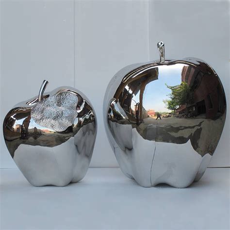 Popular novel large stainless steel outdoor apple sculpture