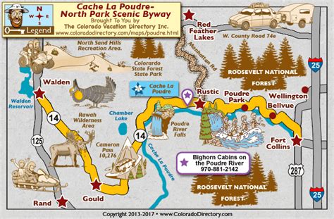 Cache La Poudre/North Park Scenic Byway Map | Colorado Vacation Directory