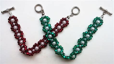 Easy beading pattern for beginners. 2 beaded bracelets - 1 beaded pattern - YouTube