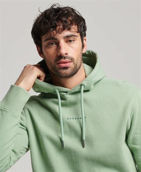 Mens - Code Surplus Logo Hoodie in Granite Green | Superdry UK