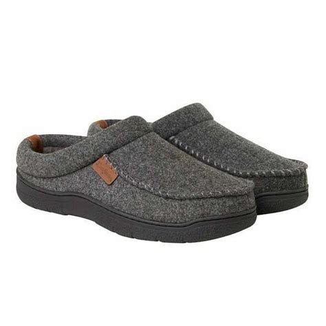 Dearfoams - Dearfoams Memory Foam Mens Slippers (Dark Heather Grey ...