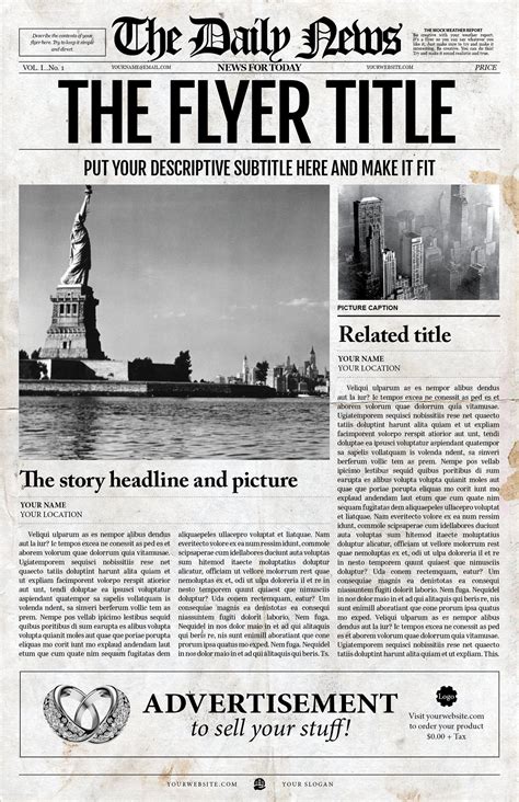 Custom Newspaper Template - Printable Word Searches