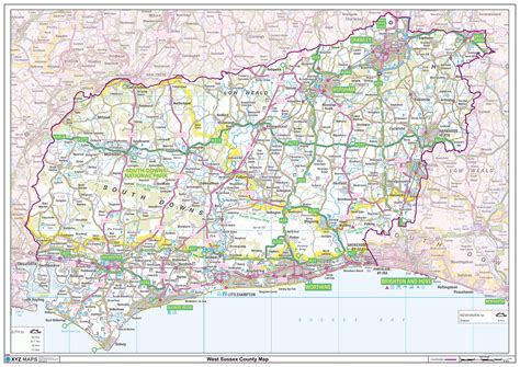 West Sussex County Map : XYZ Maps