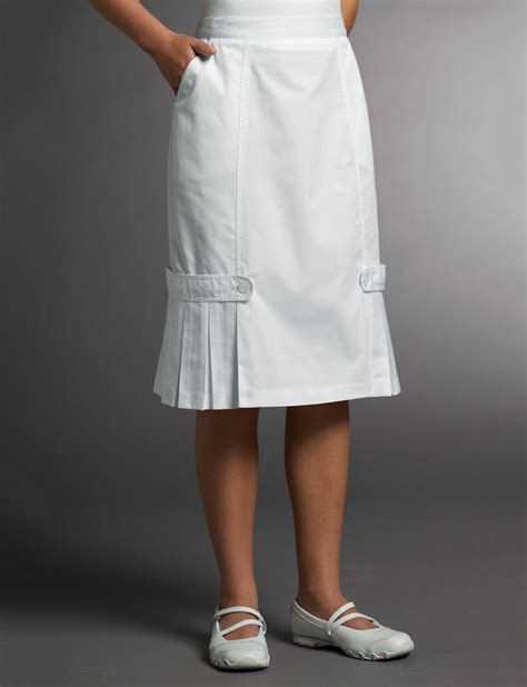 White Cross Pleated Insert Skirt in 2020 | Nurse dress uniform, Scrub skirts, White nurse dress