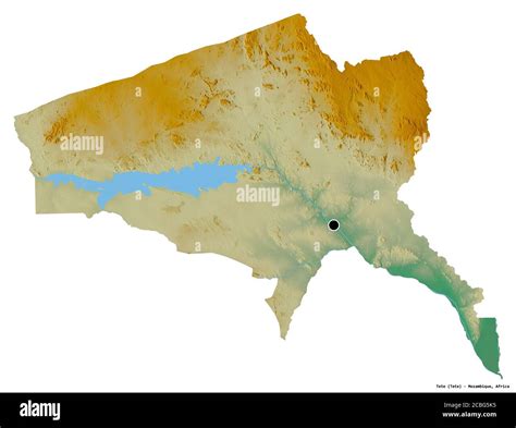 Shape of Tete, province of Mozambique, with its capital isolated on ...