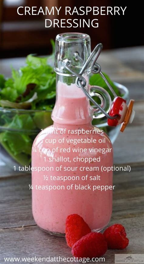 Creamy Raspberry Dressing in 2020 | Red wine vinegar salad dressing, Healthy dressing recipes ...