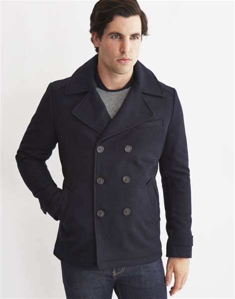 Lyst - Selected Mercer Pea Coat in Blue for Men