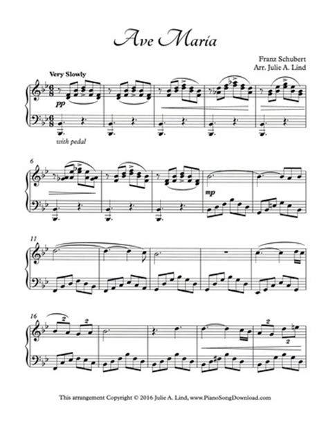 Ave Maria Schubert: Intermediate Piano Solo sheet music