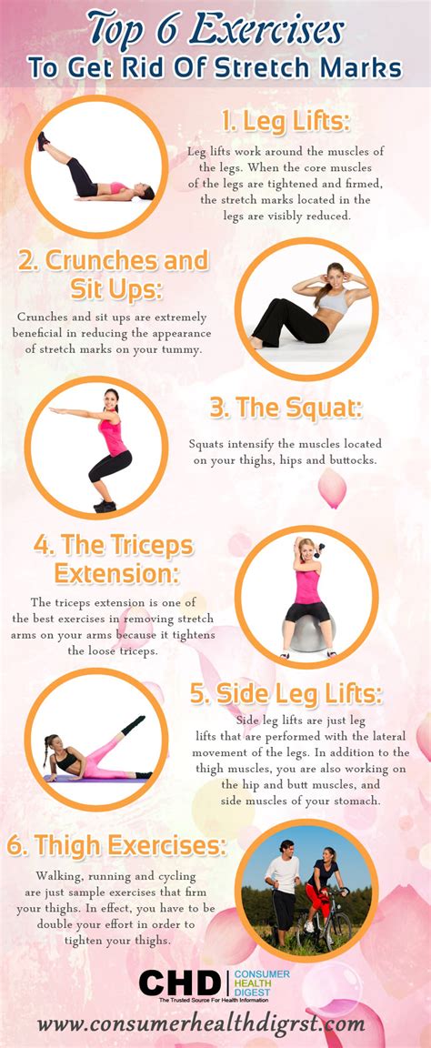 6 Exercises That Help You Get Rid of Stretch Marks Infographic