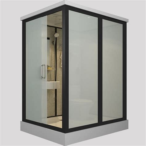 Contemporary Framed Shower Stall Frosted Shower Stall with Ceiling ...