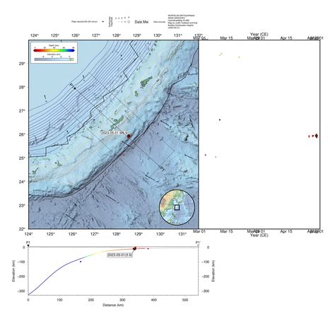 M5.9 earthquake offshore Okinawa, Japan preceded by flurry of foreshocks