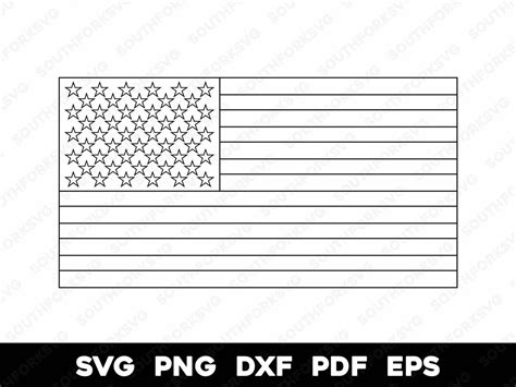 American Flag Transparent Outline Svg Png Dxf Eps Pdf Vector Graphic Design Cut Print Dye Sub ...