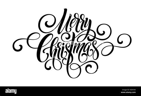 Merry Christmas handwriting script lettering. Vector illustration Stock Vector Art ...