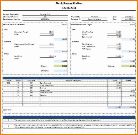 Balance Sheet Reconciliation Template New Balance Sheet Reconciliation Template | Statement ...