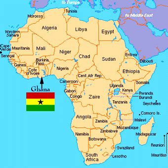 African map showing Ghana, Rwanda, the two African countries currently ...