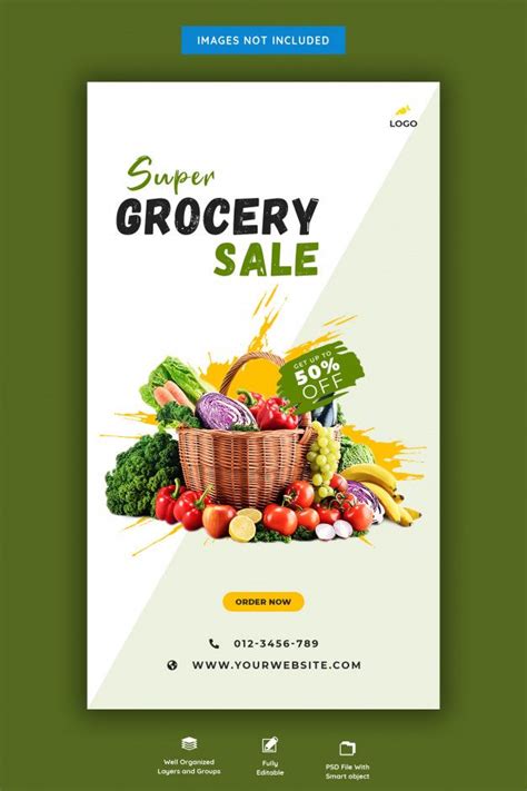 Premium PSD | Fresh grocery sale banner | Grocery sales, Grocery store design, Grocery ads