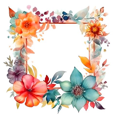 Rustic Floral Frame with Wildflowers and Eucalyptus Leaves. Perfect for ...