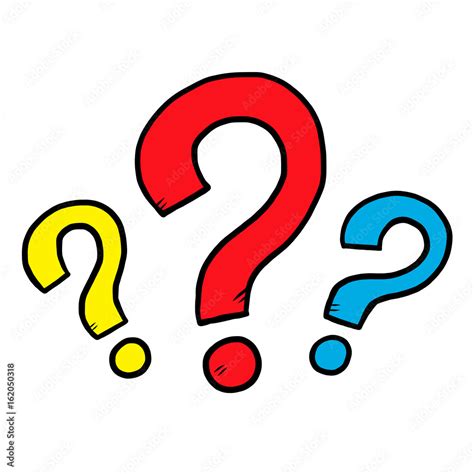 three question mark / cartoon vector and illustration, hand drawn style ...